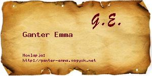 Ganter Emma névjegykártya